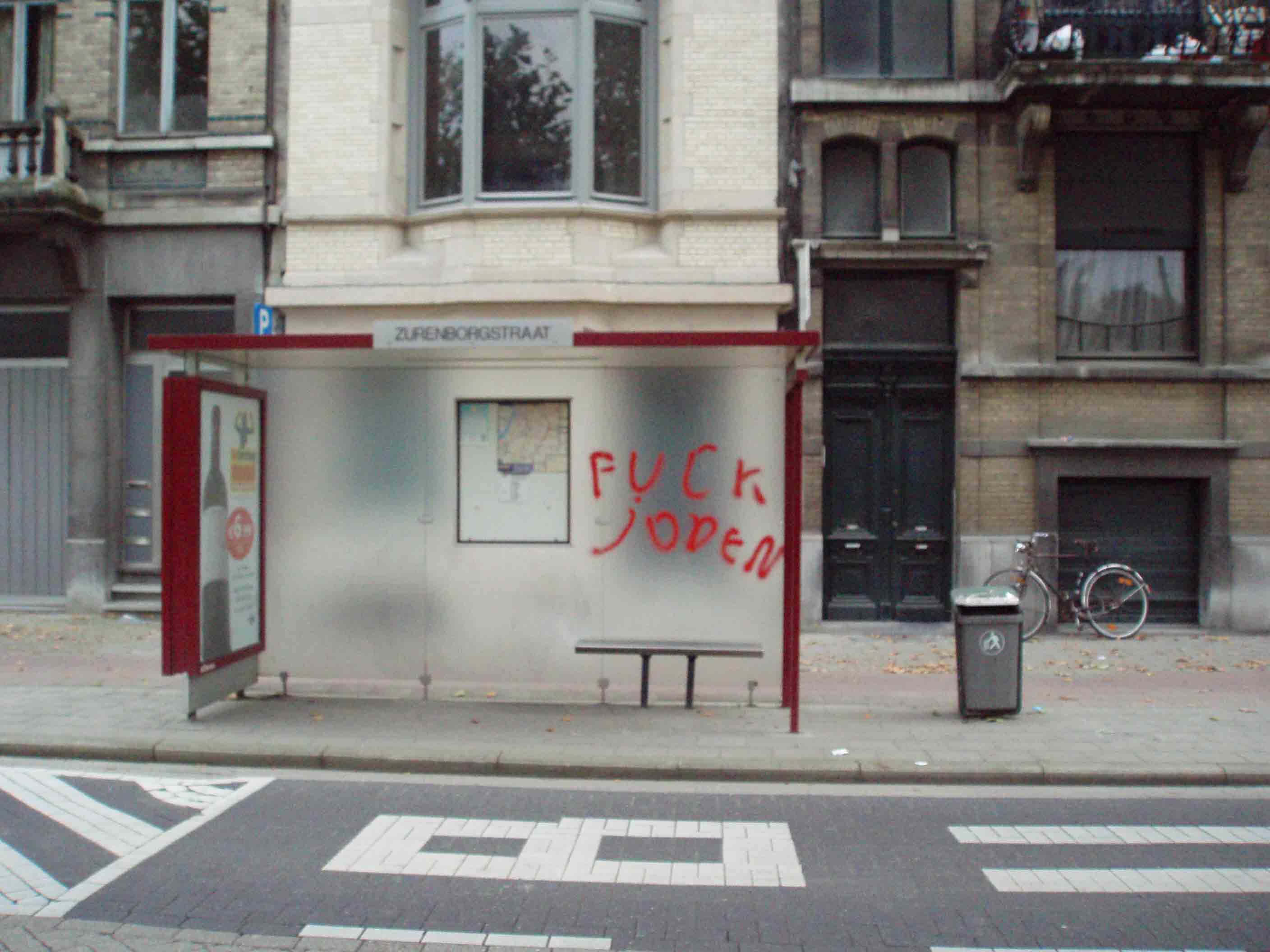 Graffiti antisémite découvert à Berchem