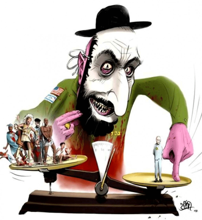 Caricature antisémite en guise d'illustration d'un débat sur le sionisme